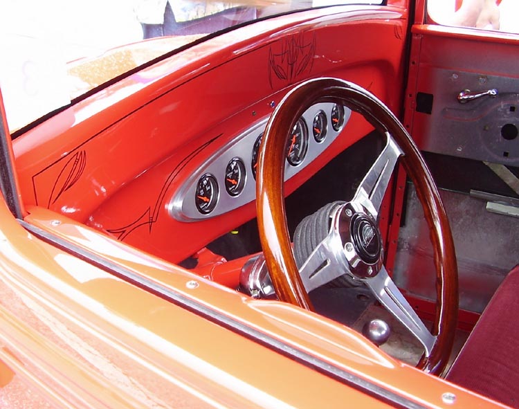 32 Ford Model A Hiboy Chopped Coupe Custom Dash
